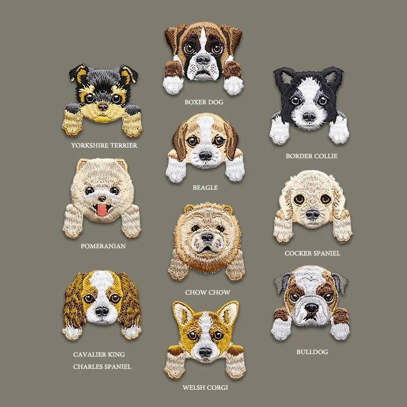 1 Set Cute Chihuahua Shiba Dog patch baby\'s clothing patches backpack decoration small applique small iron on patch