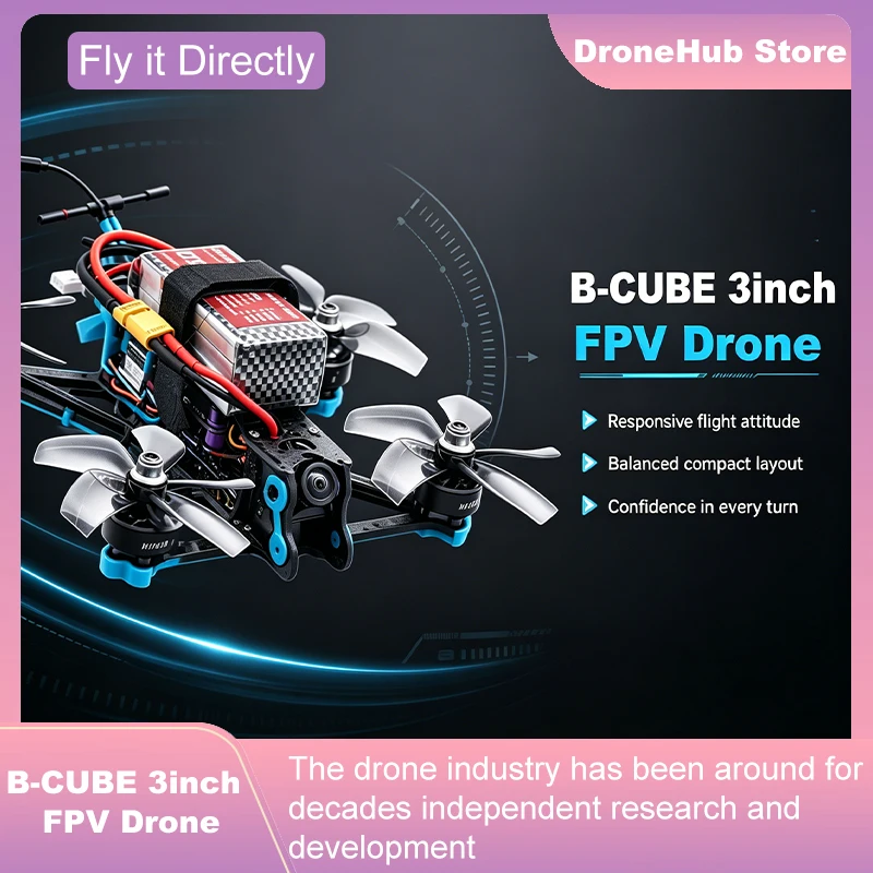 B-CUBE 3inch FPV Drone Frame Kit Carbon Fiber Racing Drone Quadcopter INAV Beatflight F722 F745 Ardupilot Flight Control view 3