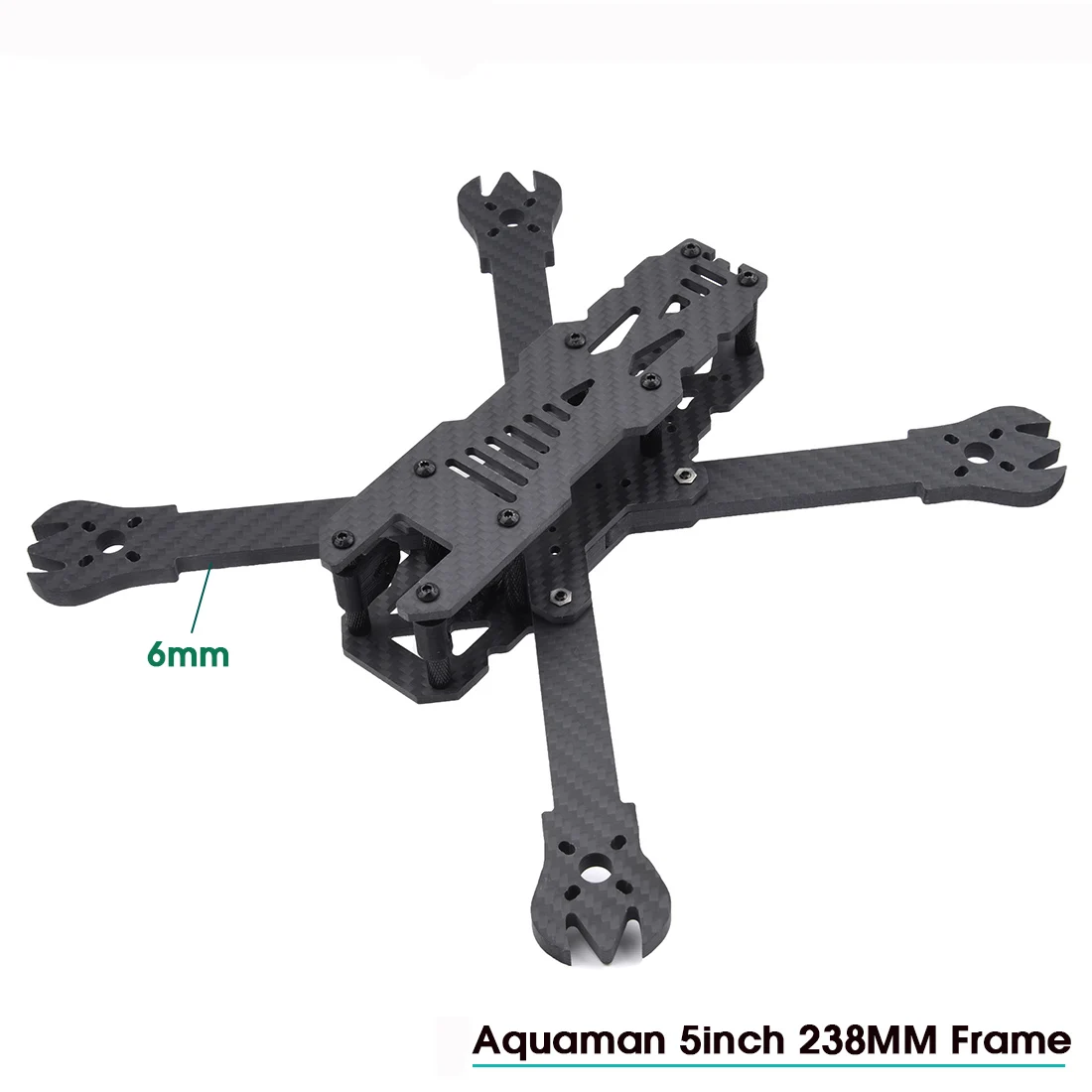 

DIY Aquaman 5inch 238MM T6 Quadcoper Frame With 6mm Replacement Arm Mini Drone Carbon Fiber Camera Frame Kit