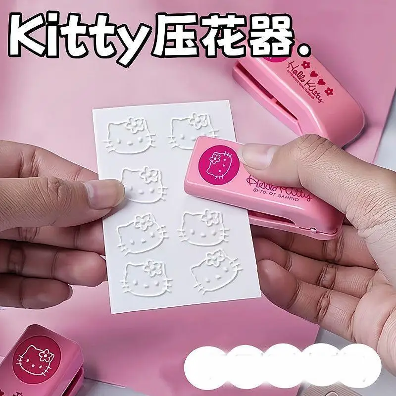 Sanrio Hello Kitty Stapler Embosser  Metal Embossing  Punch Anime Cartoon Student Notebook Stamp Embosser School Supplies Gifts