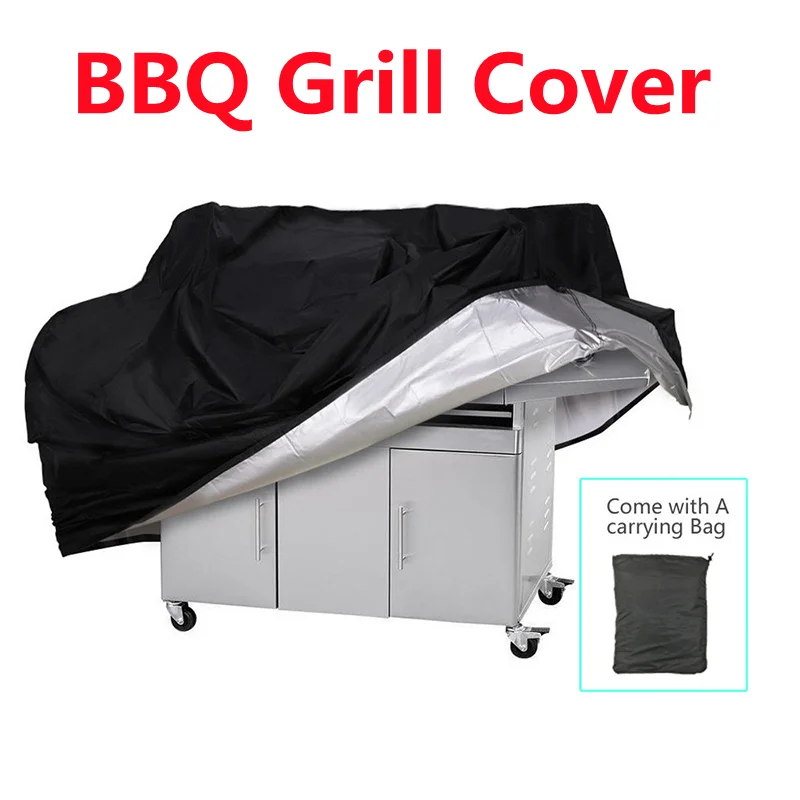 Waterproof BBQ Cover Anti-Dust Outdoor Heavy Duty Charbroil Grill Cover Rain Protective Barbecue Cover 7 Sizes Black BBQ