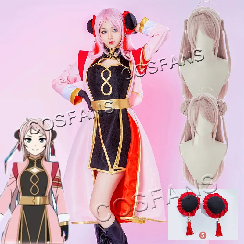 Lovelive Nijigasaki High School Zhong Lanzhu Cosplay Costume Women Cute Dress Suit Party Outfits Halloween Uniforms dress wig