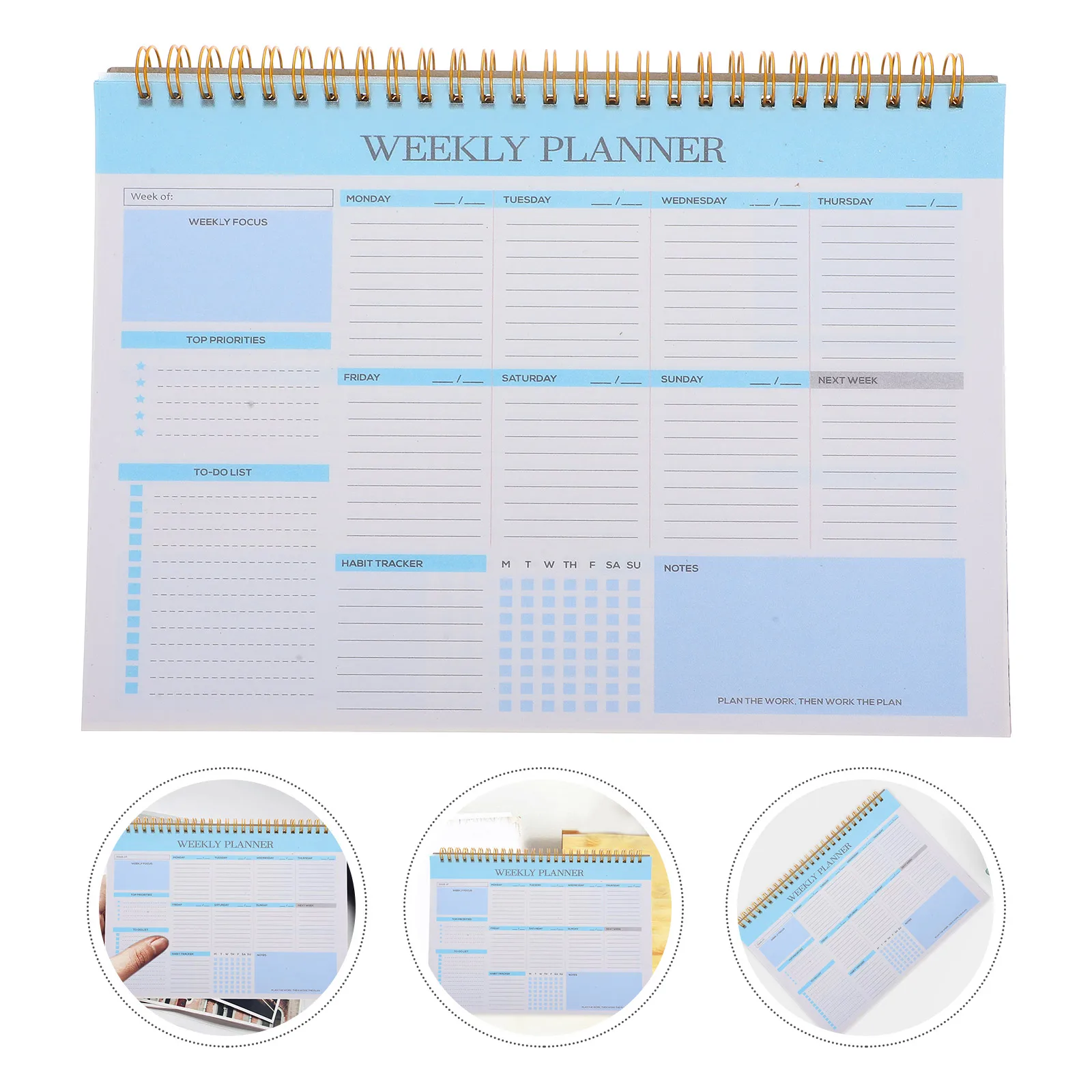 Weekly Planner Spiral Notebook Paper Cover B5 Work Life Organizer Weekly Notepad Task Projects Planner