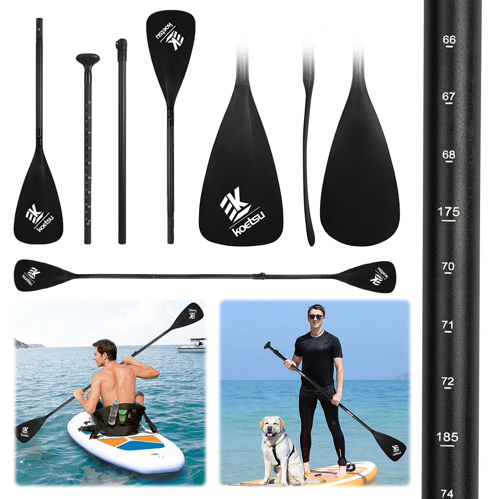 3-Piece Two Way Paddle Adjustable Length Kayak Boat Paddle Aluminum Alloy Stand Up Paddleboard Paddles for Outdoor Water Sports