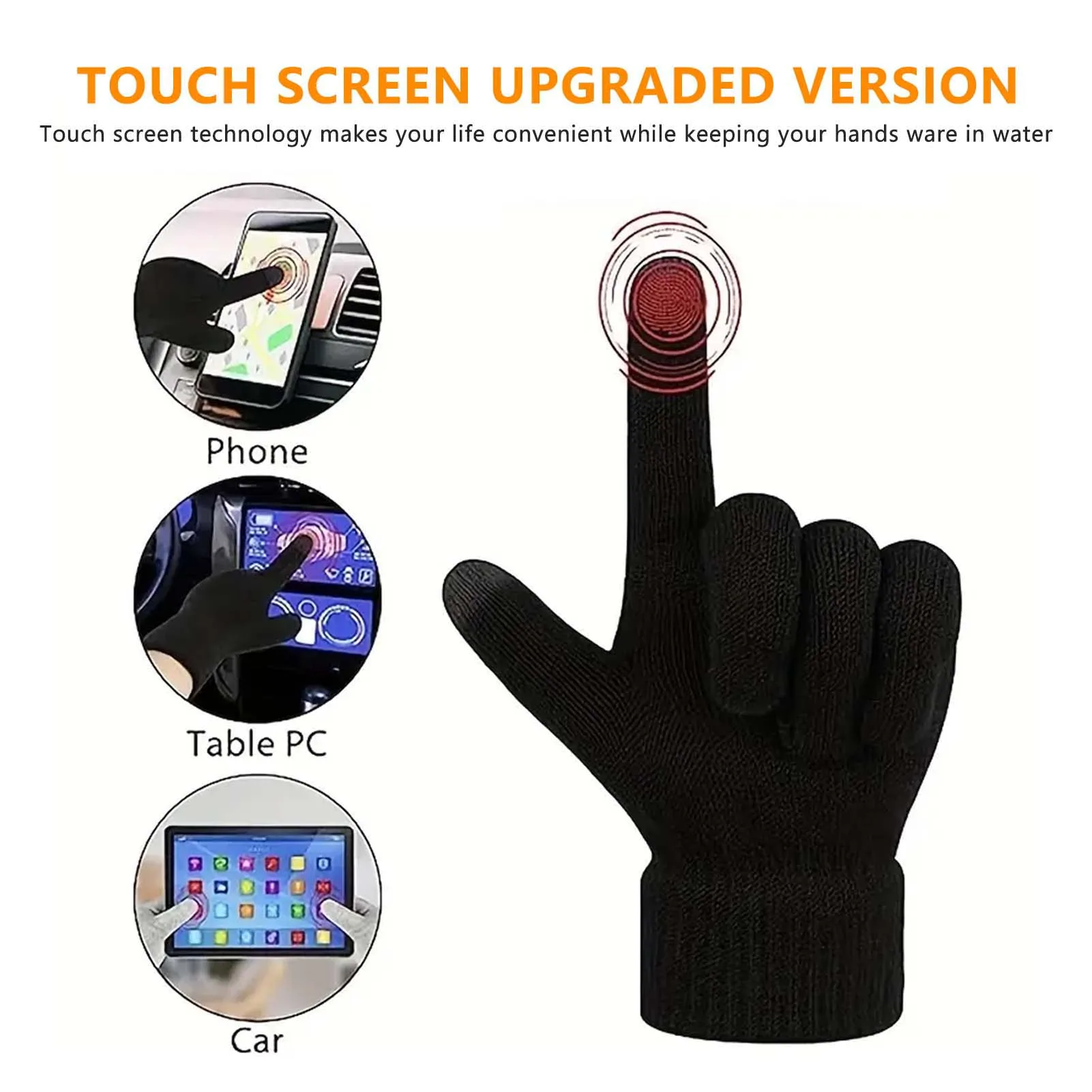 

1/4 Pairs Winter Gloves For Adults Cycling Camping Riding Windproof Knitted Gloves Anti Slip Full Finger Touchscreen Gloves 2025