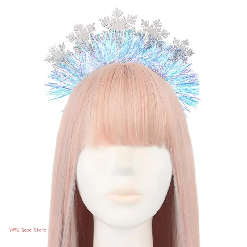 Christmas Live Broadcast Snowflake Hair Hoop Girl Makeup Carnivals Hairband