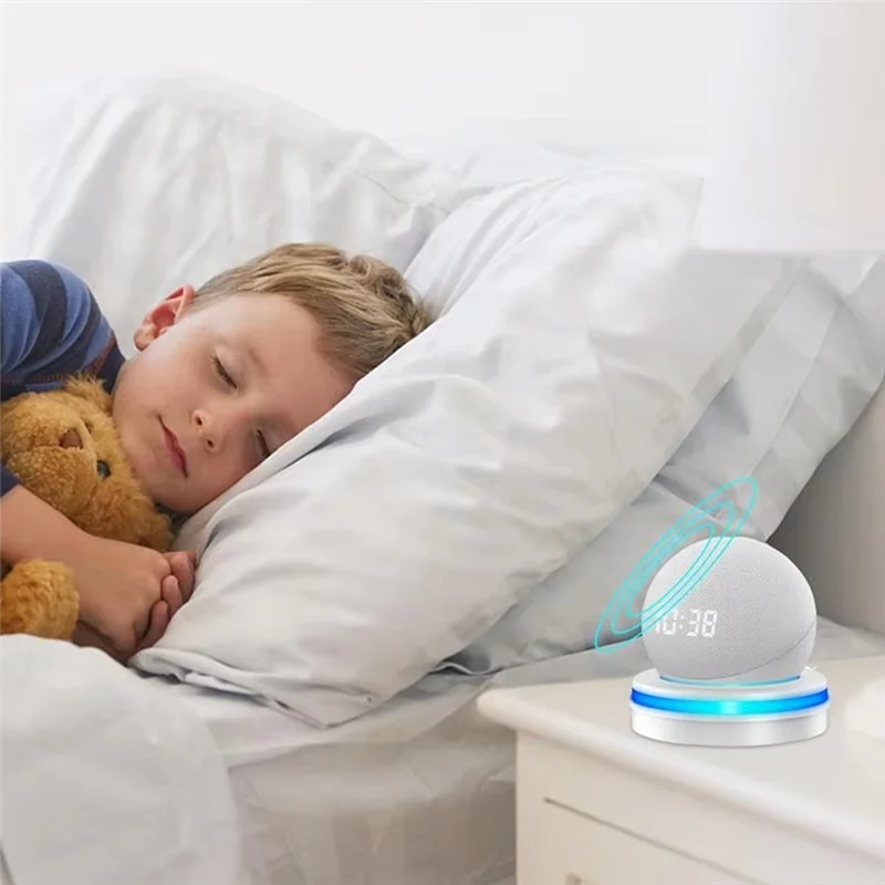قوس سطح المكتب لـ Echo Dot5/4 حامل مستقر لتوفير المساحة ملحقات سماعات المنزل الذكي White-VVNB