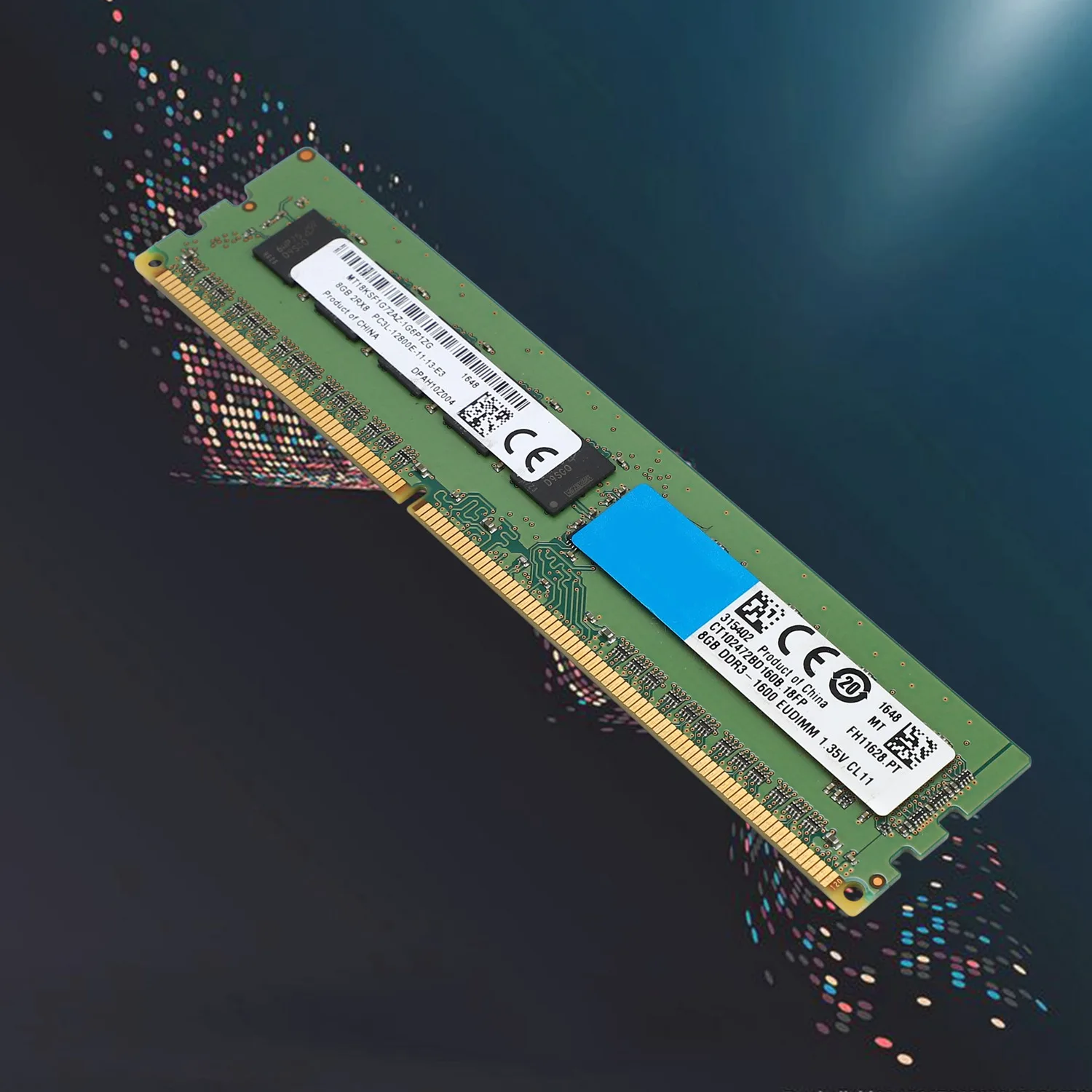 BVBV 8GB de memoria RAM 2RX8 1,35 V DDR3 PC3L-12800E 1600MHz 240 pines ECC RAM sin búfer para estación de trabajo de servidor