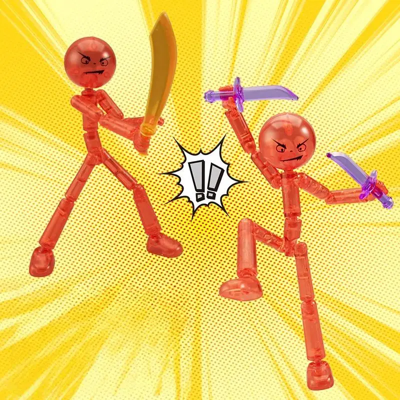 .Hot Sale.1 Set Movable 3D Printing Mannequin Novelty Action Figure Stickman Assembled Robot Multi-jointed Stickman Toy