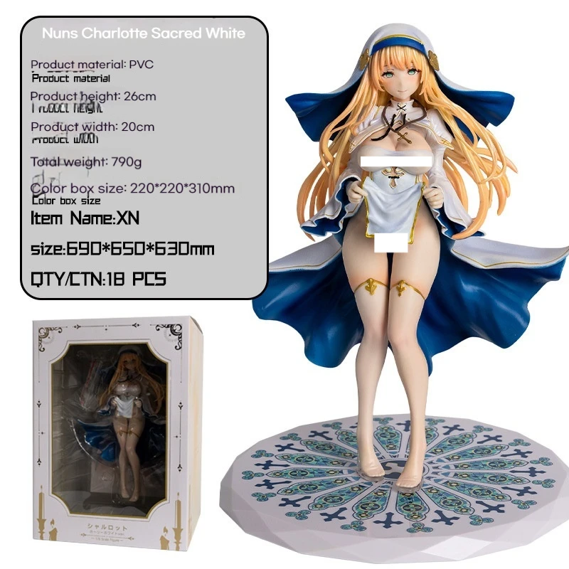 Vibrastar-Figurine Anime Charlotte Holy White Ver, Figurine Fille Sexy en PVC, Collection Hentai, Modèle Butter Toys, Cadeau de Noël, 26cm, 1/6