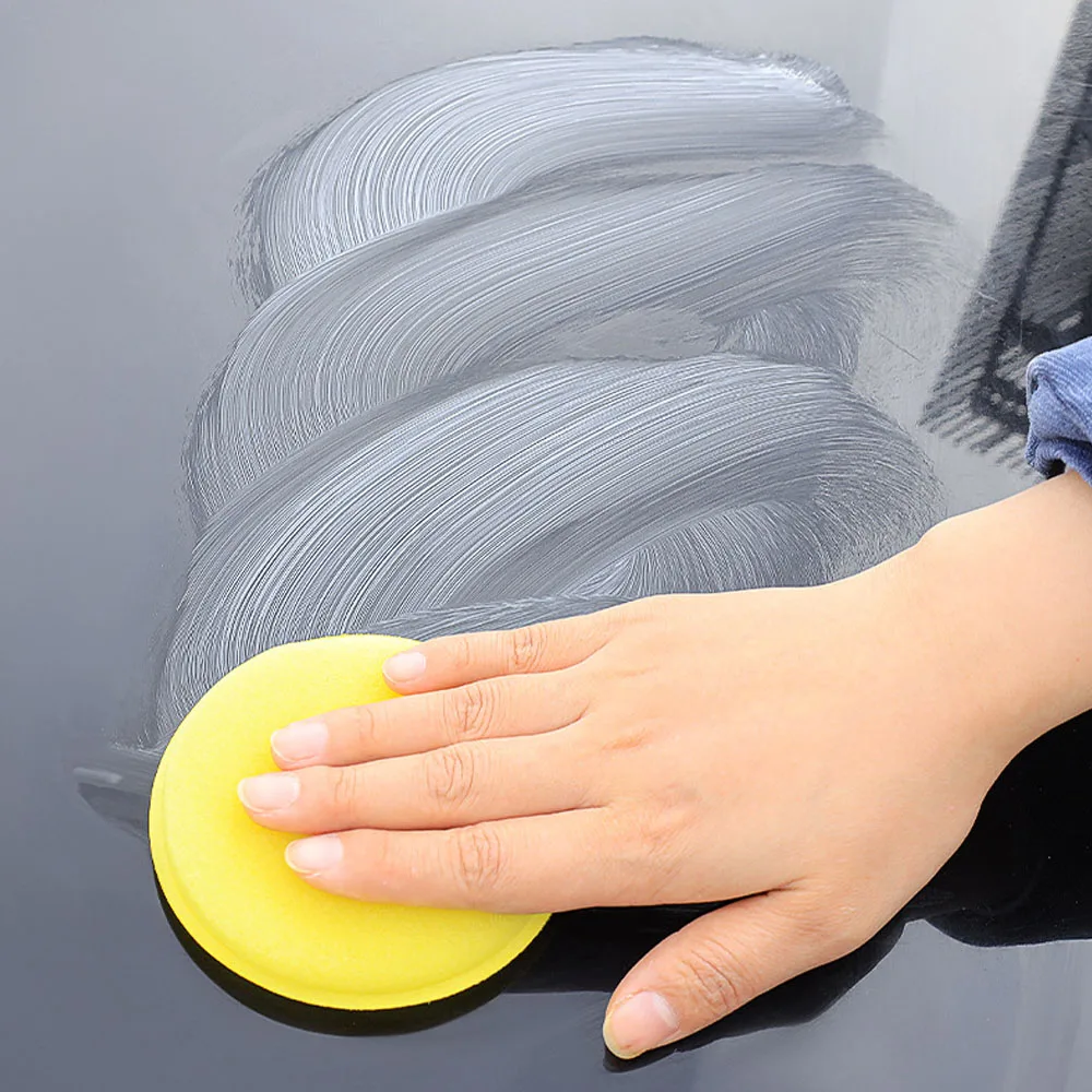 5/10Pcs Car Waxing Polish Foam Sponge Applicator Pads 10CM Yellow Cleaning Sponge Washing Tool Auto Cleaning Accessories