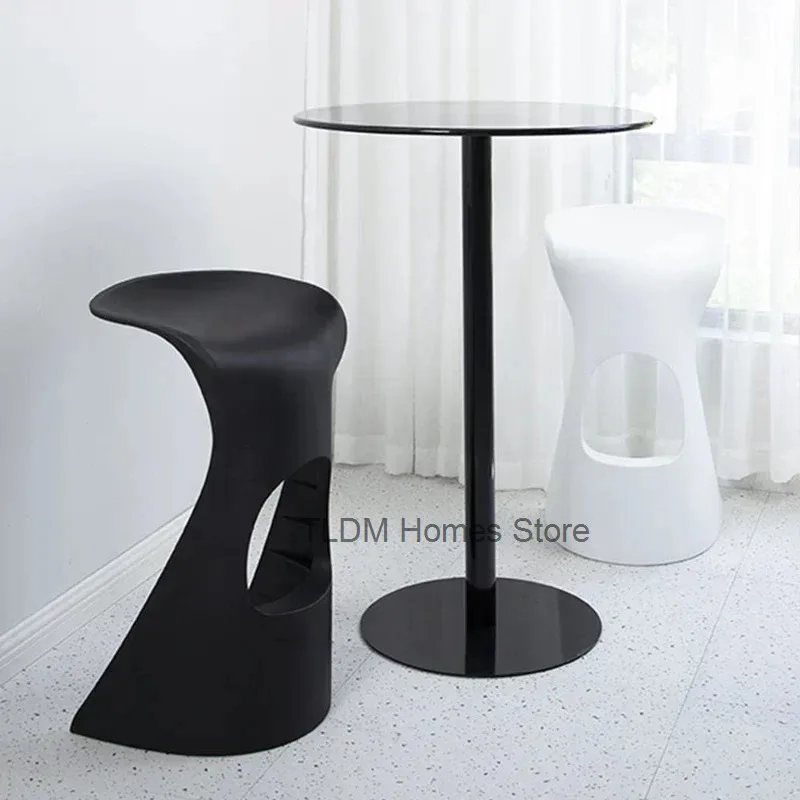 Stackable Plastic High Stool in The Living Room,Internet Celebrity Minimalist Special-shaped Creative Bar Chair, Home Furniture