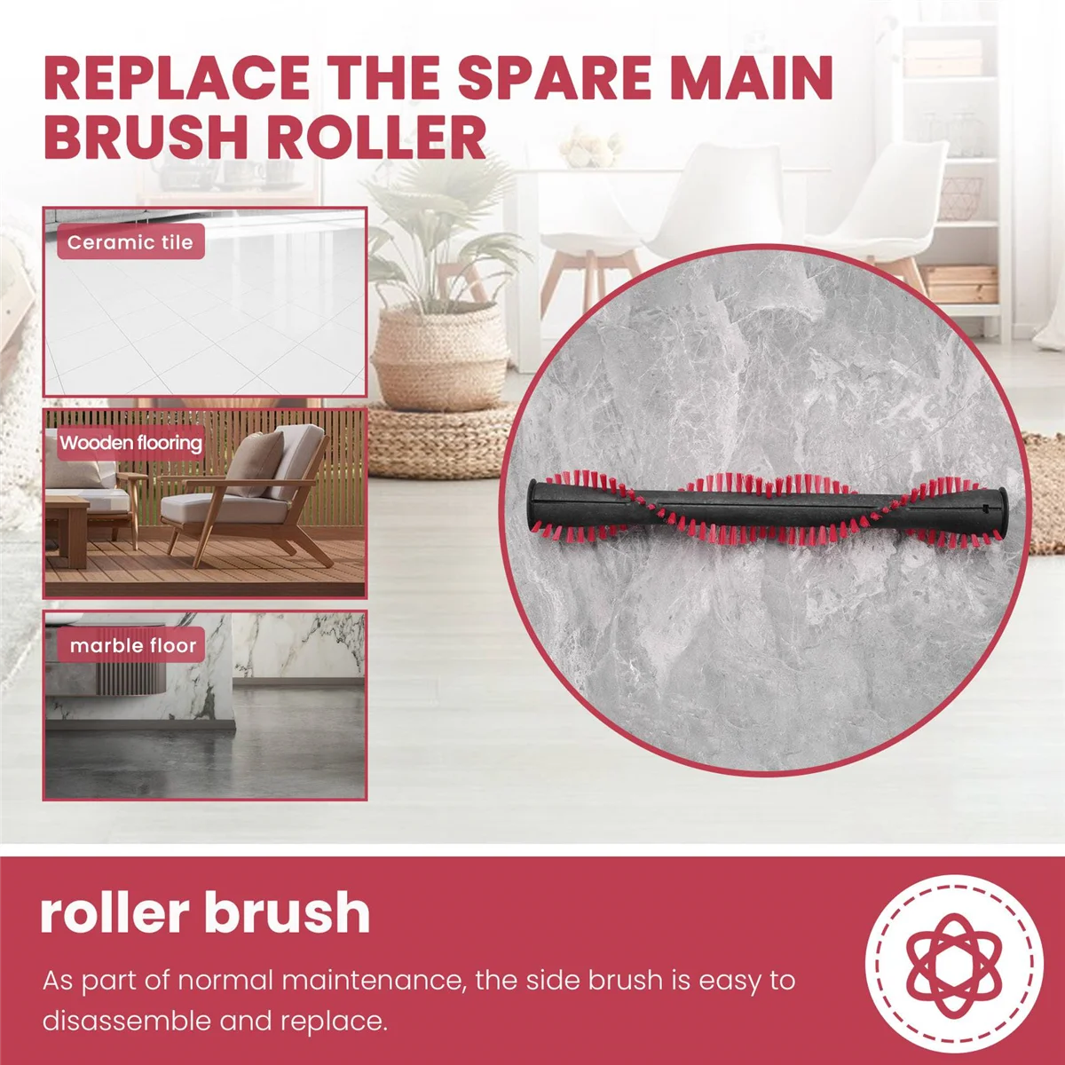 L65A Replacement Spare Parts Main Brush Roller for Miele Miele Triflex HX1,HX1 Pro,HX1 Cat&Dog,HX1 Select Vacuum Cleaner