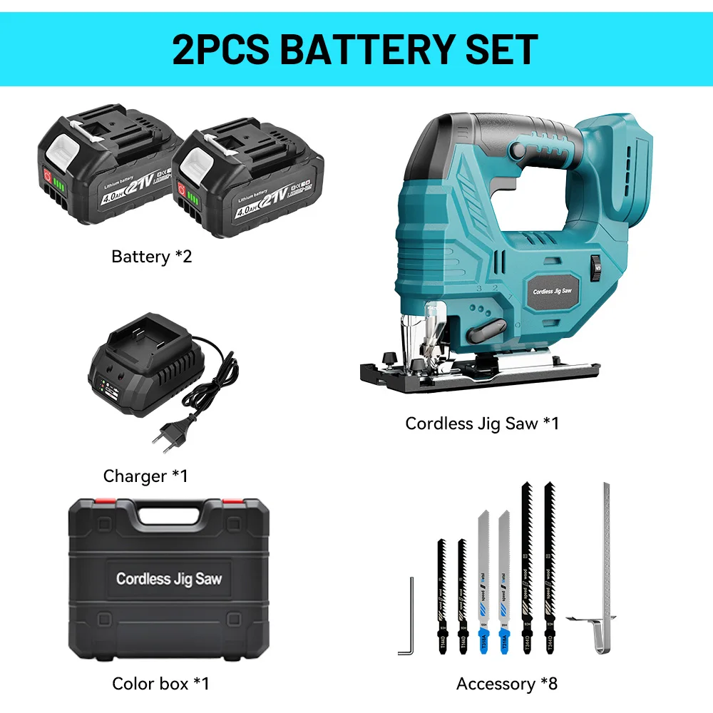 YEARTOP 7 Speed ​​Borstelloze Elektrische Decoupeerzaag 26mm Draagbare Draadloze Decoupeerzaag Hout Snijden Houtbewerking Tool Voor Makita 18V Batterij Y - afbeelding 1