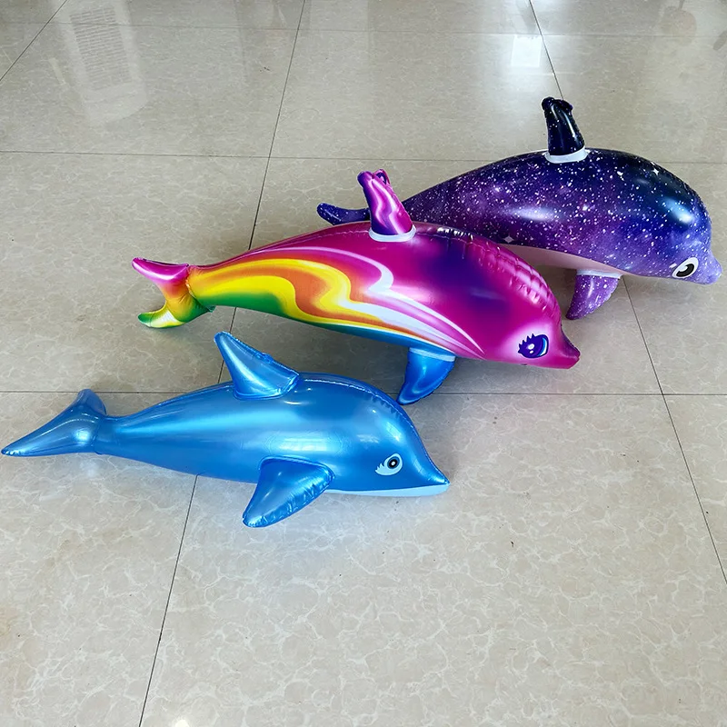 New Colorful Inflatable Large Dolphin Toys Creative Children's Water Party Dress Up Toys Starry Dolphin Fish Inflatable Toys