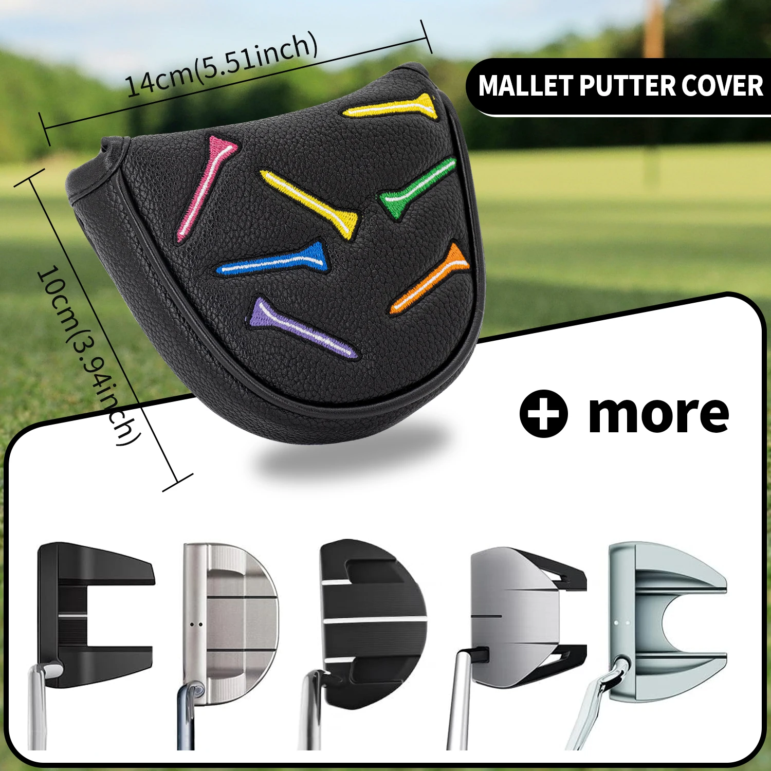 1 Golf Putting Head Cover, Embroidered Durable Golf Club Protection Cover, Available in Black and White Colors to Provide image 6