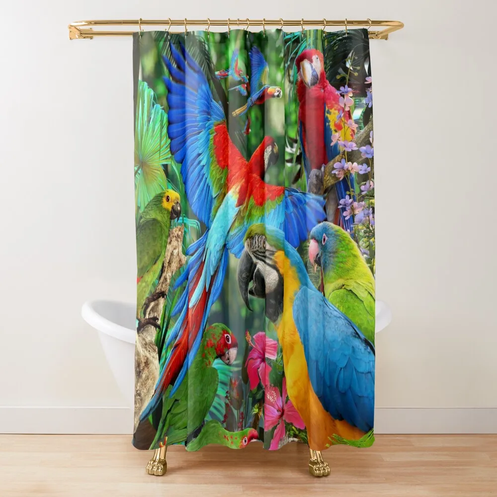 

Занавеска для душа с попугаями, аниме, ванная комната, душ, окно для ванной комнаты, занавеска для ванной комнаты