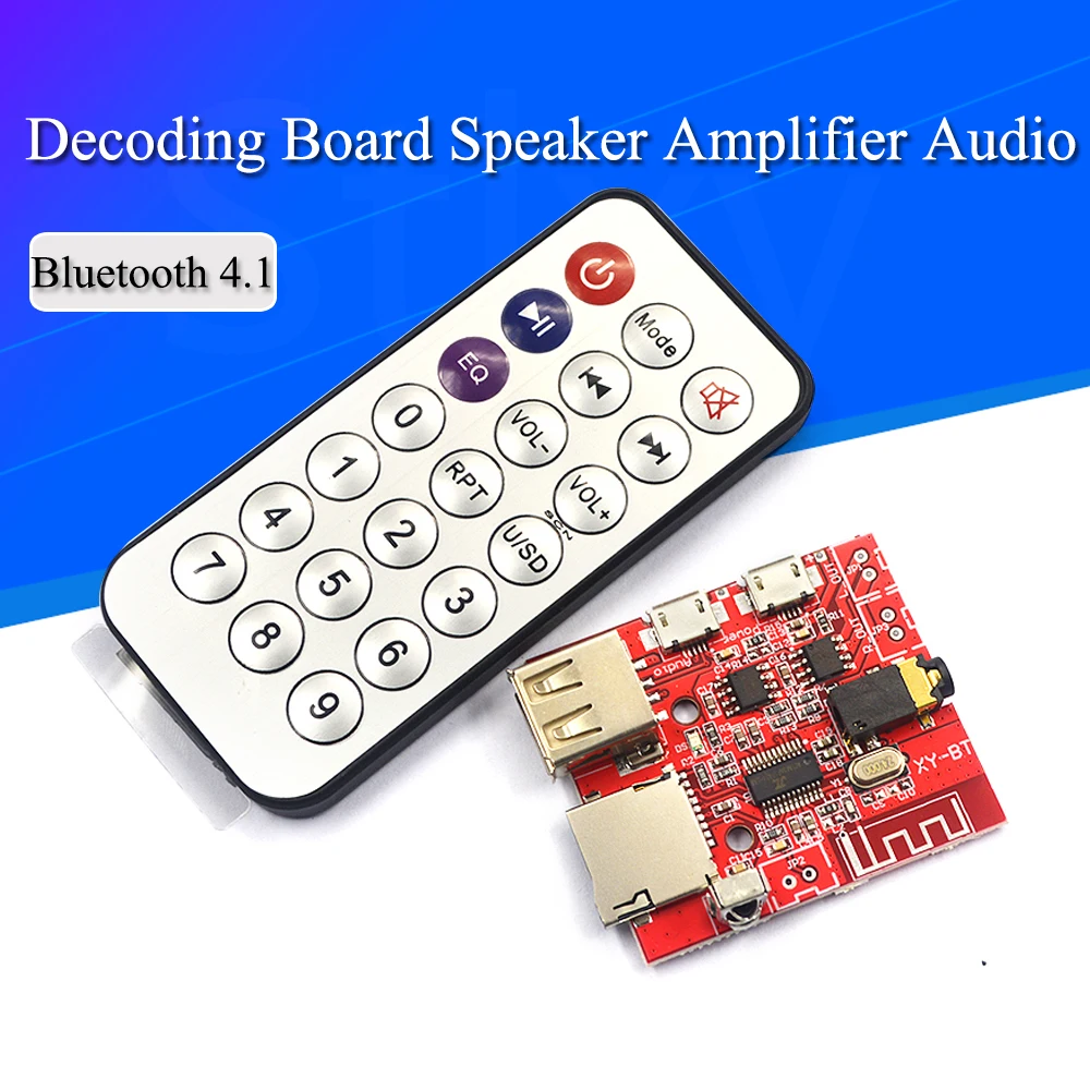 3W Car Bluetooth 4.1 MP3 Decoding Board Speaker Amplifier Audio Receiver Module Support USB/TF/U-DISK/IR Remote Control