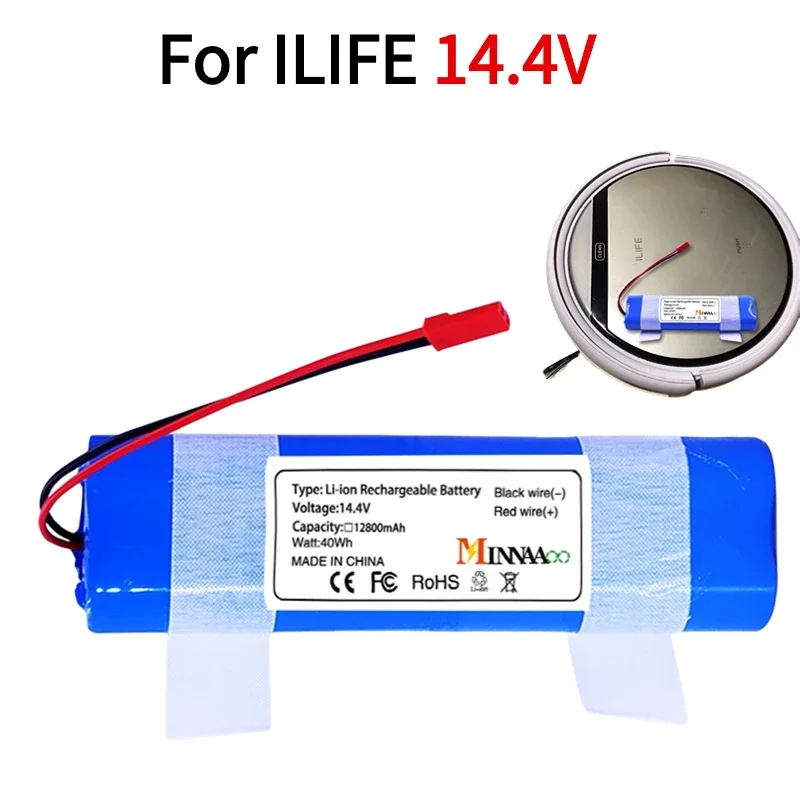 Genuine 14.4V 68000mah 9800Mah 12800mAh 18650 Battery For ILIFE V3s Pro V50 V5s Pro V8s X750 Robot Vacuum Cleaner Replacement