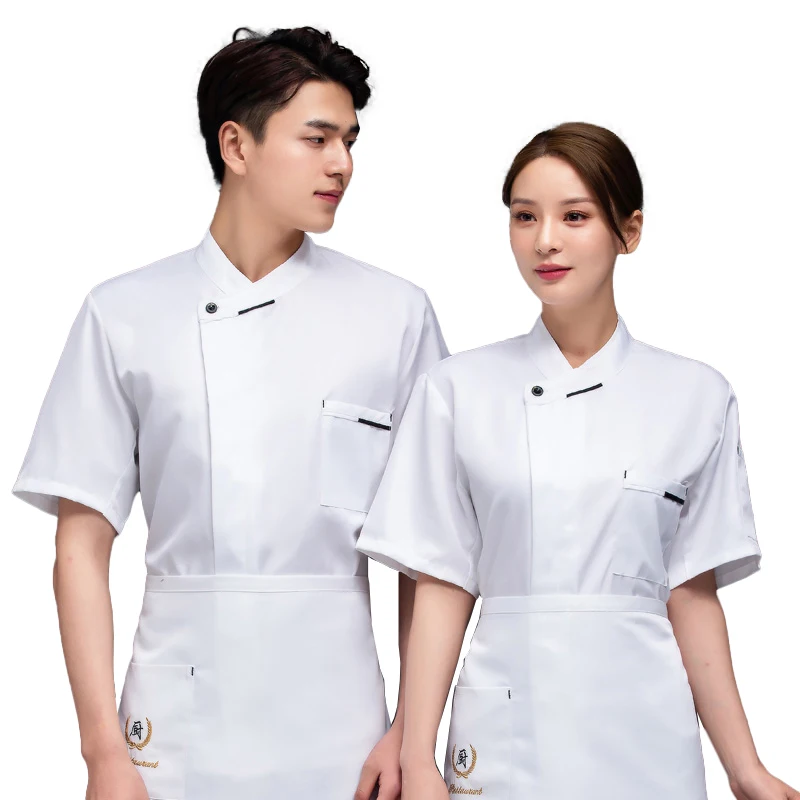 Hotel Chef Shirt Cook Coat Stand Collar Long Sleeve Restaurant Cooking Jacket Kitchen Uniform Bakery Cafe Waiter Work Clothes