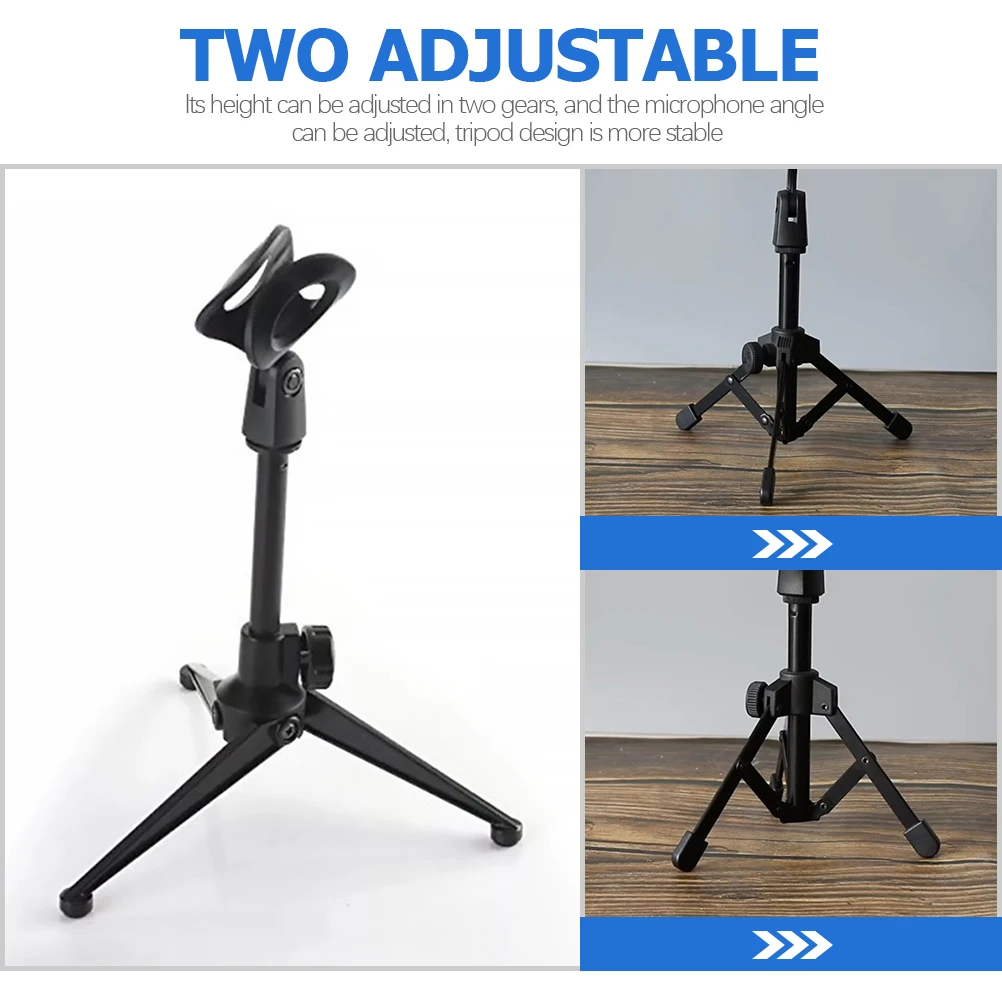 

Desktop Phone Holder Universal Mic Mount Foldable Tripod Microphone Stand with Clip