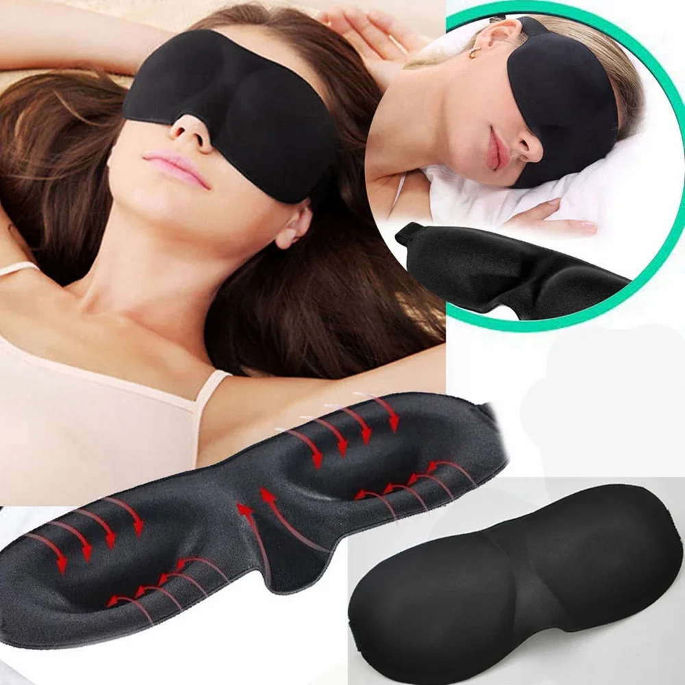 Masker tidur 3D pria dan wanita, penutup mata perjalanan penutup mata portabel lembut 1 buah