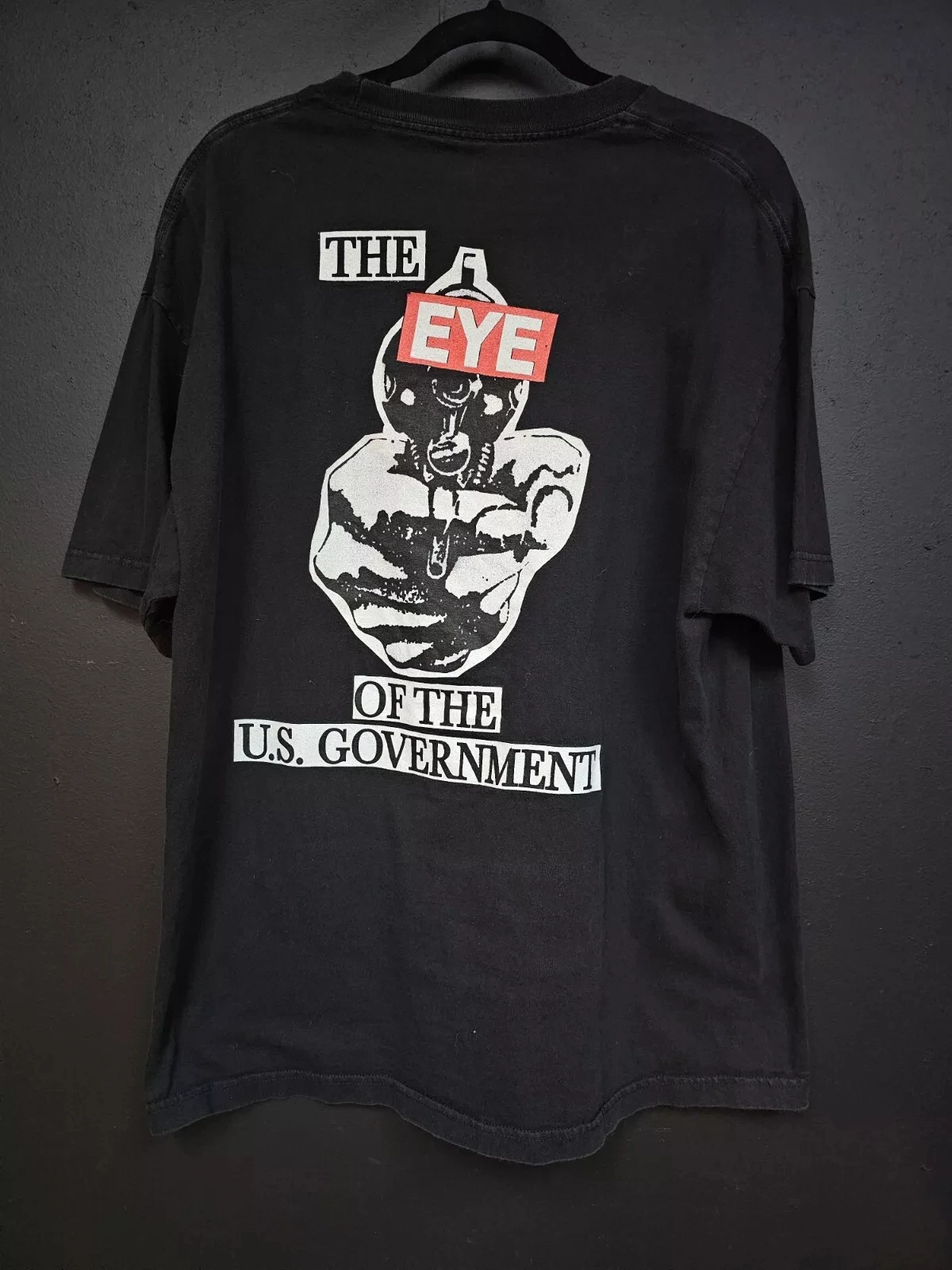 Foulplay T Shirt Eye of The U.S Government Streetwear Black Two Sided S-4XL Personalized European American Y2k Cotton