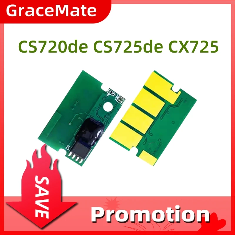 4PCS Toner Chip Cartridge CS725 CX725 74C1SK0 74C2SK0 74C4SK0 74C5SK0 Compatible for Lexmark CS720de CS725dte CX725de CX725dhe