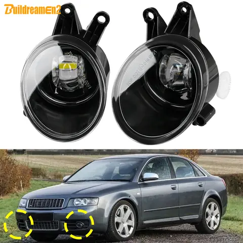 아우디 A4 B6 세단 2001 2002 2003 2004 2005용 2 X 30W 8000LM 자동차 전면 LED 안개등 주간 주행등 어셈블리 H11 (B5 또는 B7에는 맞지 않음)