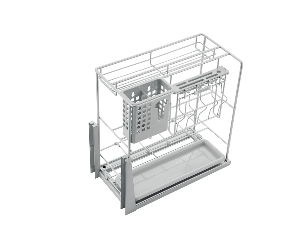 NUOMI Geek 시리즈 400 주방 서랍 슬라이딩 바구니 캐비닛 정리함, 팬트리 유닛 와이어 조미료 바구니 서랍, 450mm