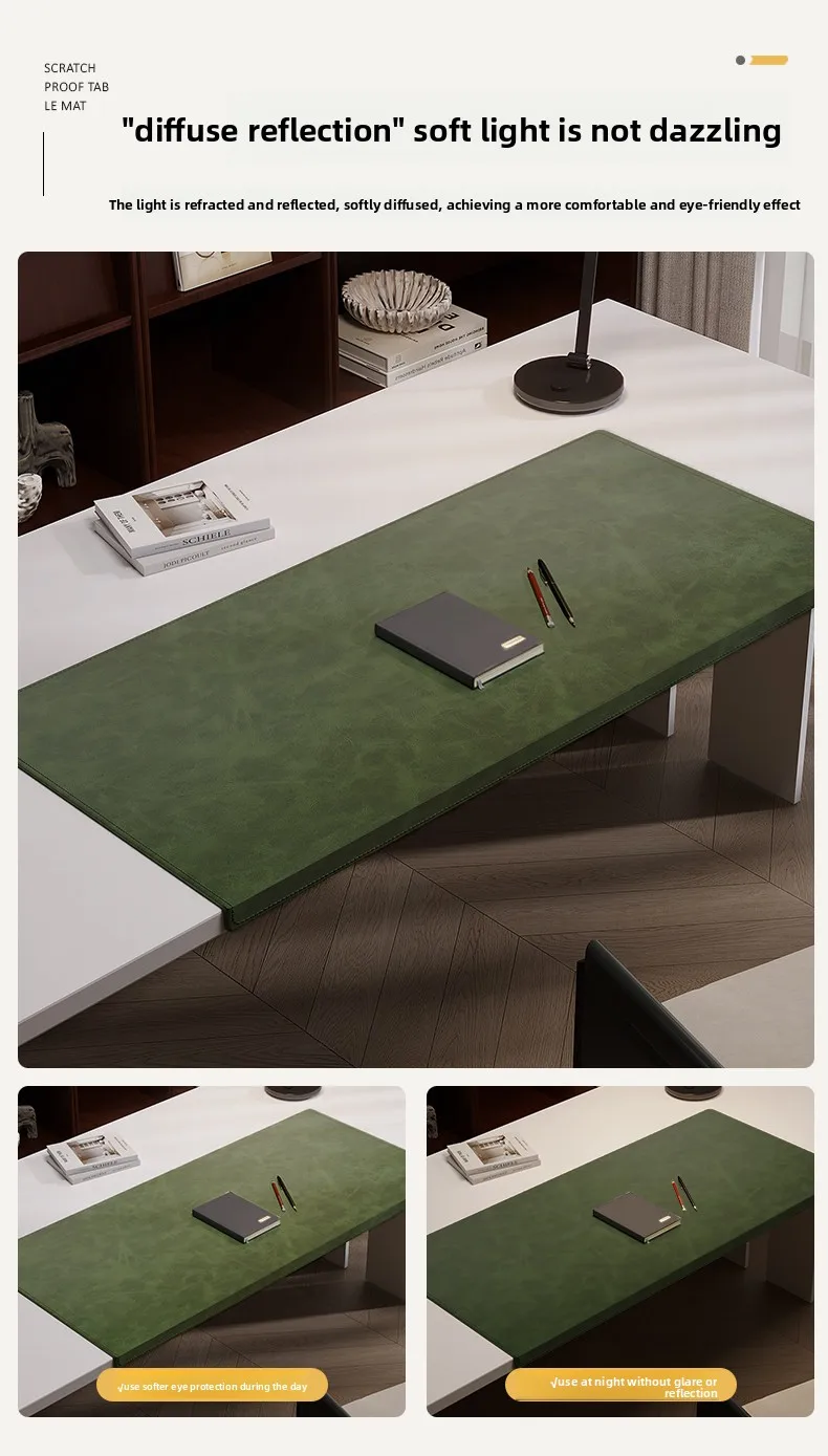 Large Pu Leather Desk Mat For Gaming And Office Keyboard Support_voghion.com