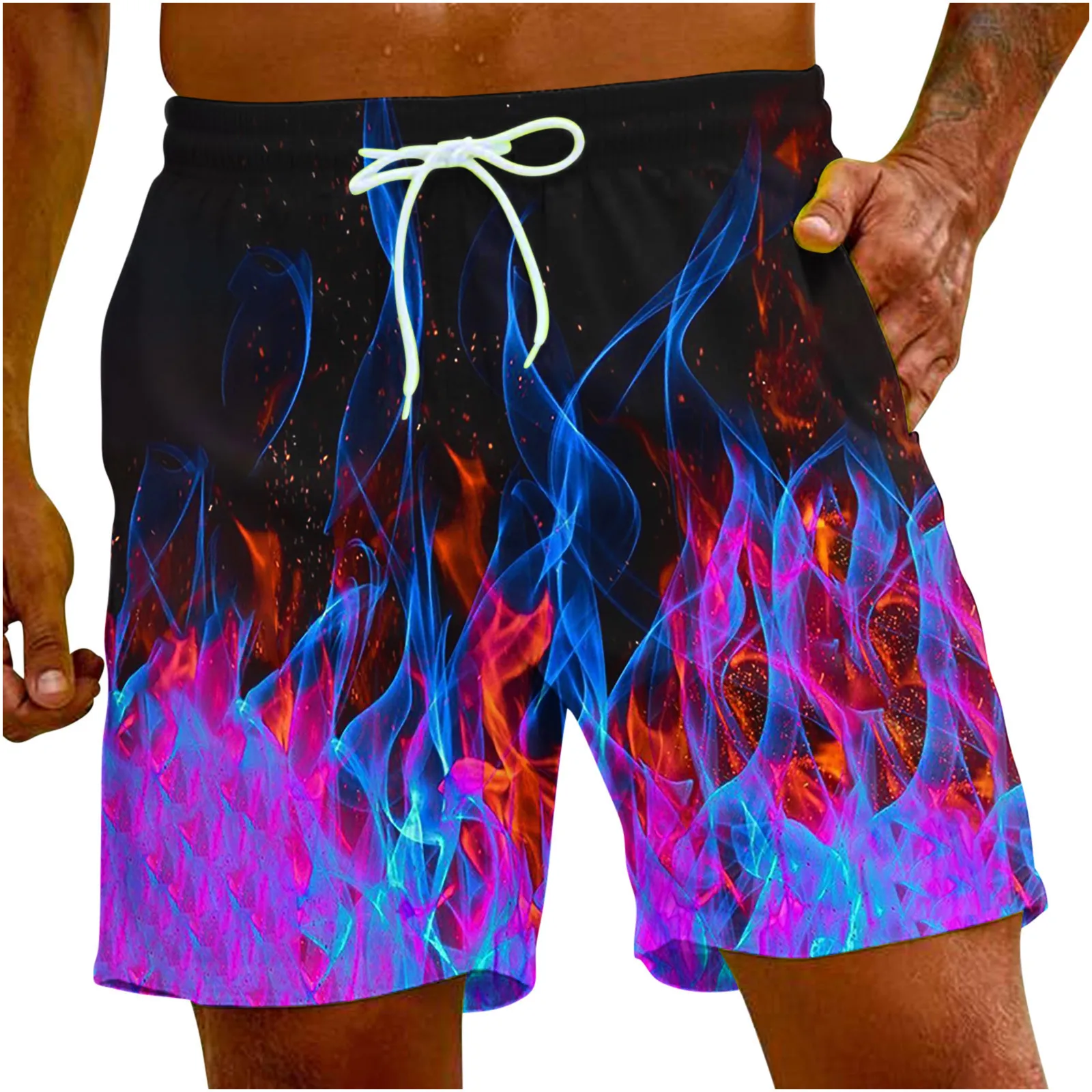 3D Fire Hawaii Print Clothing Fashion Men Women Shorts Plus Size S-7XL Streetwear Pants Cargo Shorts Men Basketball Summer