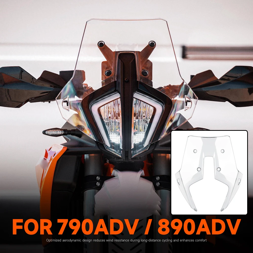 

Motorcycle Acrylic Rally Windshield Wind Deflector Screen Shield WindScreen For 790adv 890adv 790 ADV 890 ADV Adventure