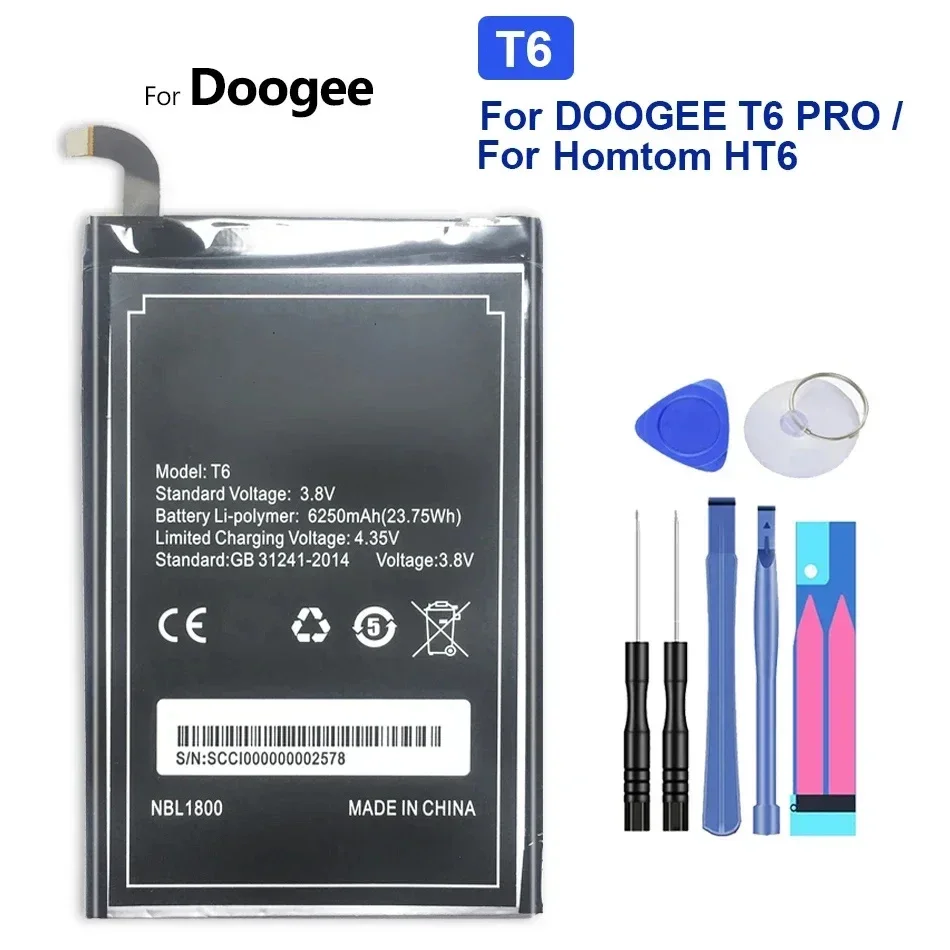 High Capacity Battery BAT16464500 3200mAh-6250mAh For DOOGEE T6 Pro T3 T5 lite/For Homtom HT6 Portable batteries