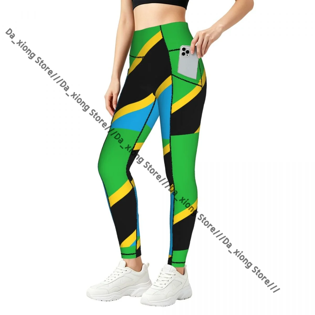 Tanzania Flag Women Yoga Pants With Pockets Stretch Slim Fitness Leggings