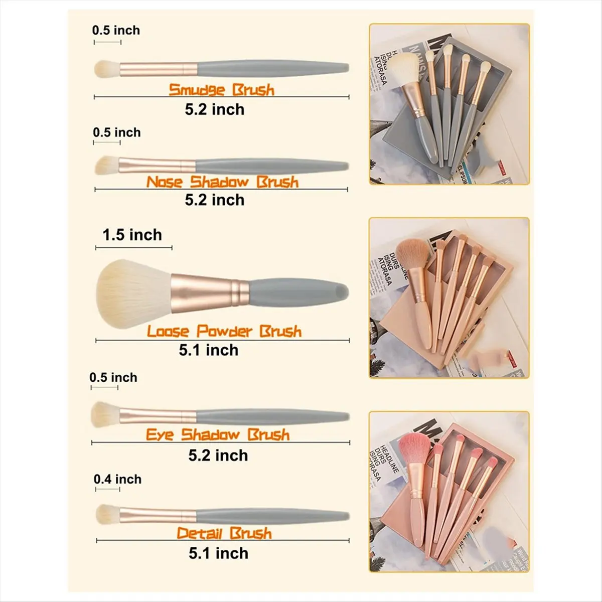 [BLACKFRIDAY]Makeup Brushes Set Easy-Taken Makeup Brush Set with Case and Mirror Small Cosmetic Brushes Perfect for Travel B