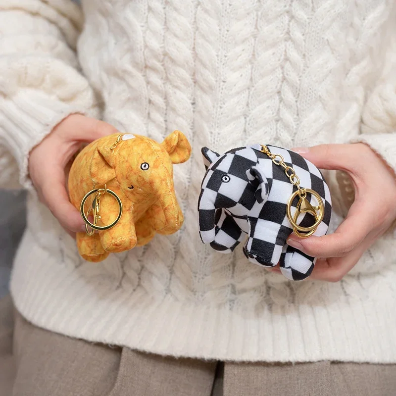 10/26 سنتيمتر الملونة منقوشة الفيل ألعاب من القطيفة جميلة حية القطن محشوة الفيل المعلقات و دمية لطيف المفاتيح مضحك هدية