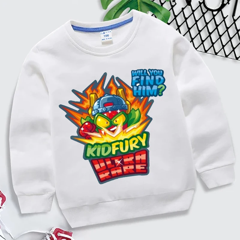 Cute Cartoon Kids Sweatshirt SuperThings Print Long Sleeve Tops Girls Crew Neck Sweatshirts Autumn Boys Clothes Casual Pullovers