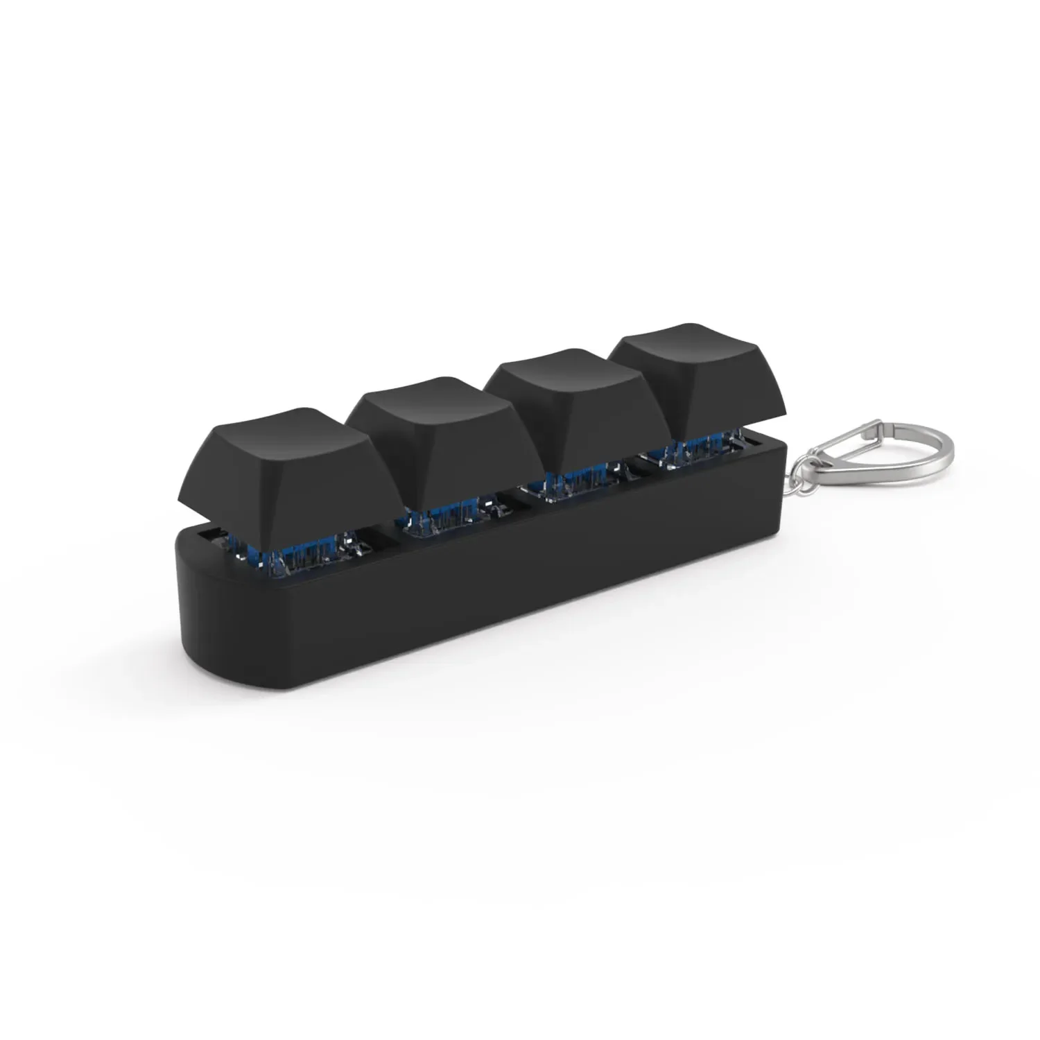 4 Tasten Fingerknopf Anti-Stress-Spielzeug Mechanische Tastatur Tastenkappen Büro Dekompression Beruhigender Schlüsselbund Geschenke für Kinder Erwachsene