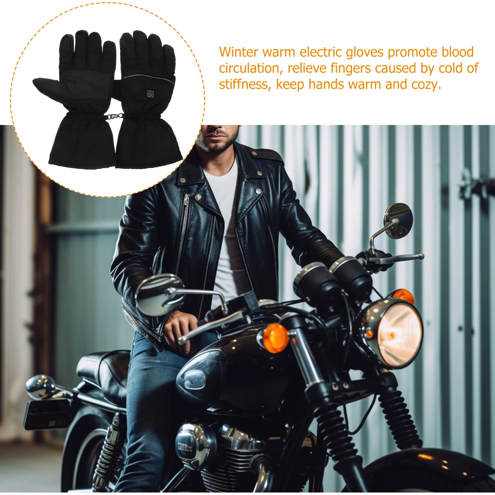 

Heated Gloves Electric Canvas Adjustable for Cycling Motorcycle Hiking Riding Skiing Thermal Outdoor Long Quality