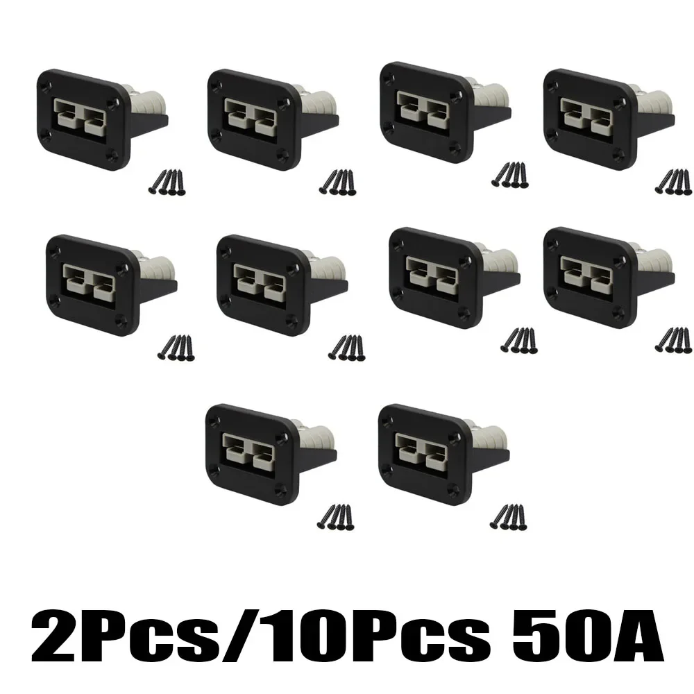 

2Pcs 10Pcs Flush Mount 50A Connector Plug For Anderson Connector Battery Connector Plug For Caravan Ships Socket Panel Parts