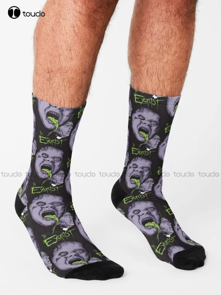 The Exorcist Demon Horror Linda Blair Horror Movie Socks Warm Socks 360° Digital Print Comfortable Best Girls Sports Funny Gift