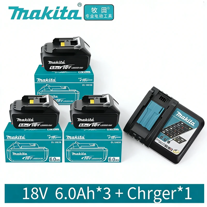 

⭐️New Makita original 18V 6Ah rechargeable lithium-ion battery, powerful and long-lasting, suitable for Makita BL1860 BL1860B