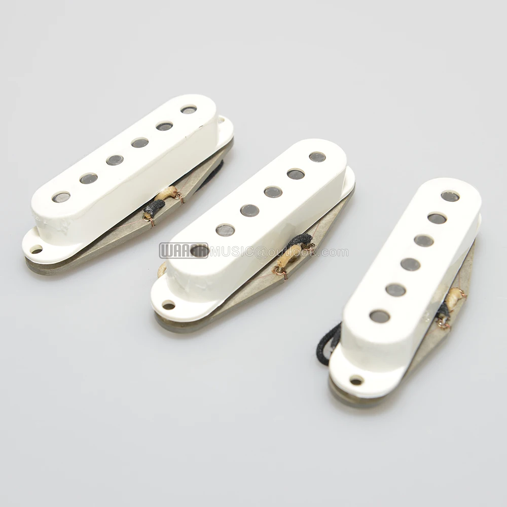 Vintage 65 SSS Pickup Alnico 5 ST Style Guitar Pickups Handwound Grey Bottom Plate For FD ST Pickups Guitar Accessories