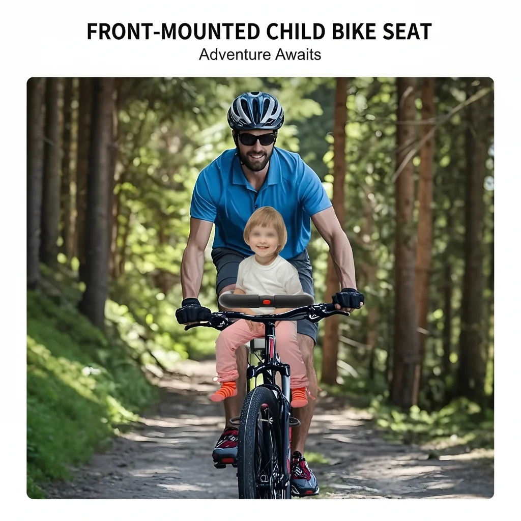Siège enfant pour vélo, fixation 2 points, siège avant pour vélo adulte, siège enfant réglable pour 