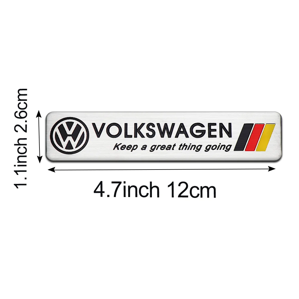 1pc 3D Aluminum Emblem Car Side Fender trunk Body Decoration Stickers For Volkswagen Racing Golf 7 8 GTI Tiguan Auto Accessories