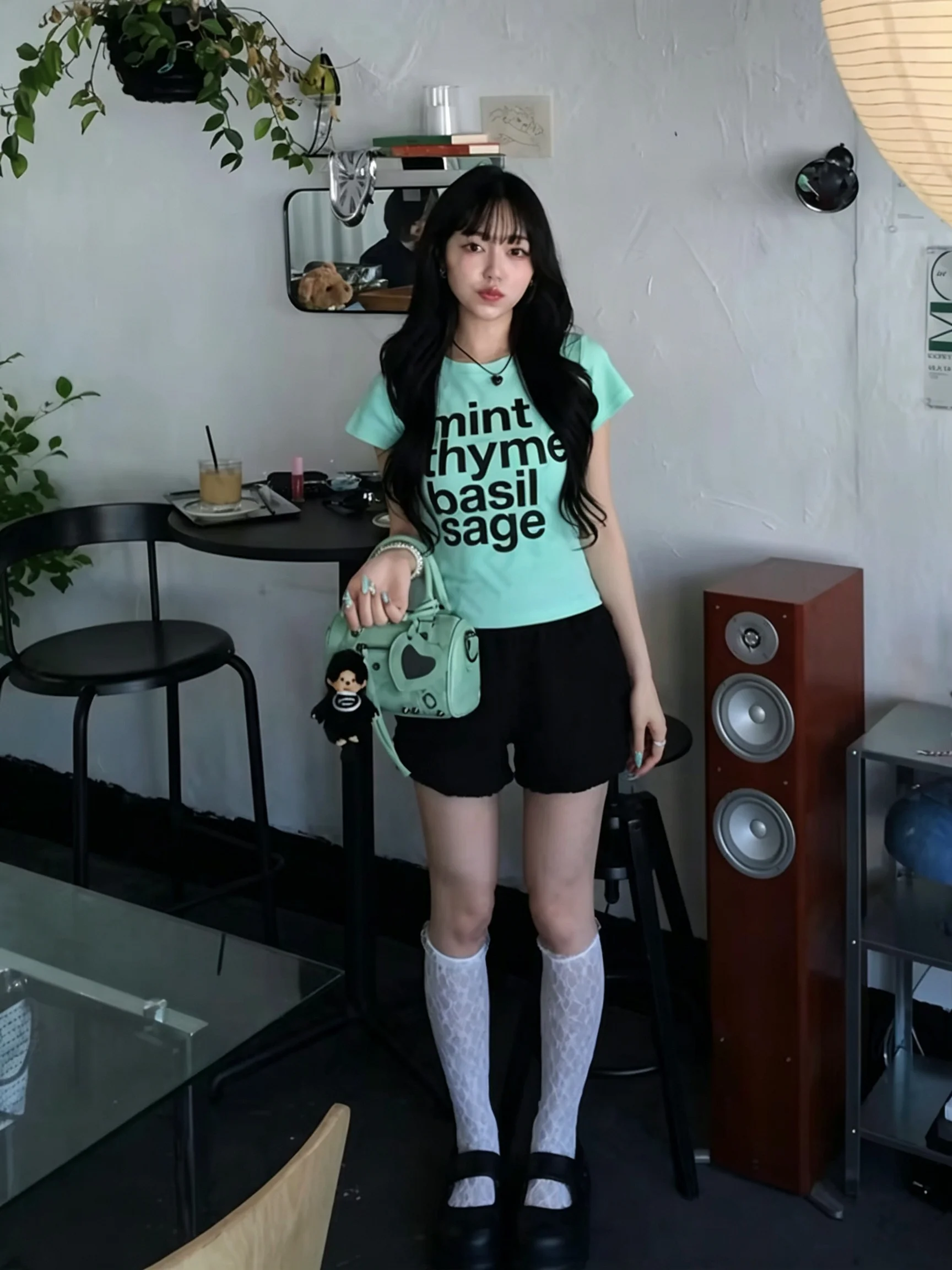 Women's Summer Letter Print Minimalist Short Sleeve T-shirt For Harajuku Y2K Coquette  Daily Fresh Cute Fashion Casual Wear view 4