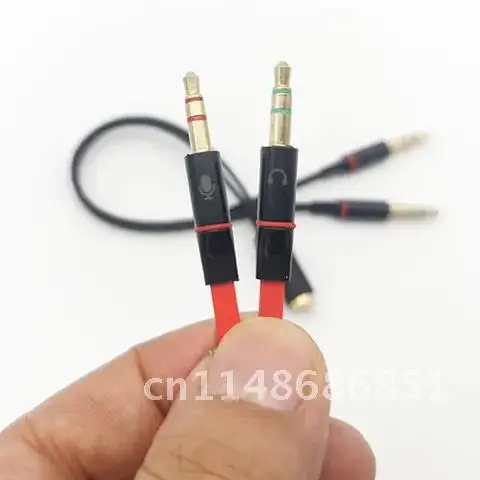 

3.5mm TPE Y Audio Splitter Earphone Microphone 1 Female To 2 Male Adapter Cable Connected Cord To Laptop PC Converter