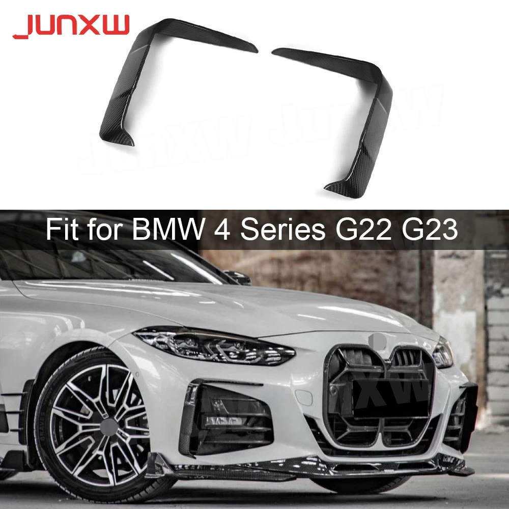 

Dry Carbon Fiber Front Bumper for BMW 4 Series G22 G23 2021+ FRP Front Bumper Fins Splitters S Stlyle Car Accessories Decoration