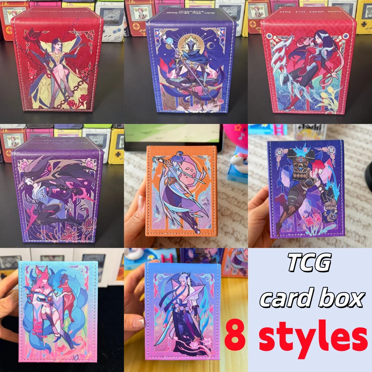 

Suitable for TCG The Piltover Enforcer Magnetic Leather Game Card Box OPCG PTCG Yone Victor Game Collection Card Storage Box Toy